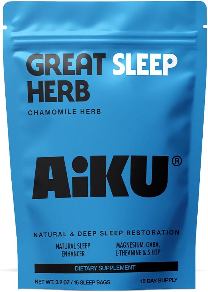 Great Sleep Herb | for Restful Sleep & Relax | Chamomile Tea with GABA, Magnesium & 5-HTP | Premium Herbal Sleep Support | USA Made - 15 Tea Bags (15 Day Supply)