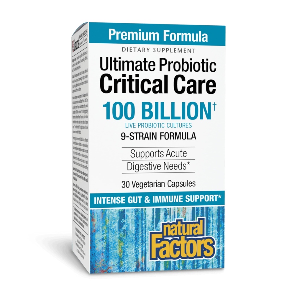 Fattori naturali Ultimate Probiotic Critical Care, Supporta Restauro Intestinale, 9 Strains, 100 miliardi di CFU