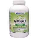 Wonder Laboratoris EZ Omega-3 Atlantic Menhaden Fish Oil Supplement 2000 mg, Burpless, Made in the USA, Perfect Balance of EPA+ DHA + DPA 180 Softgels