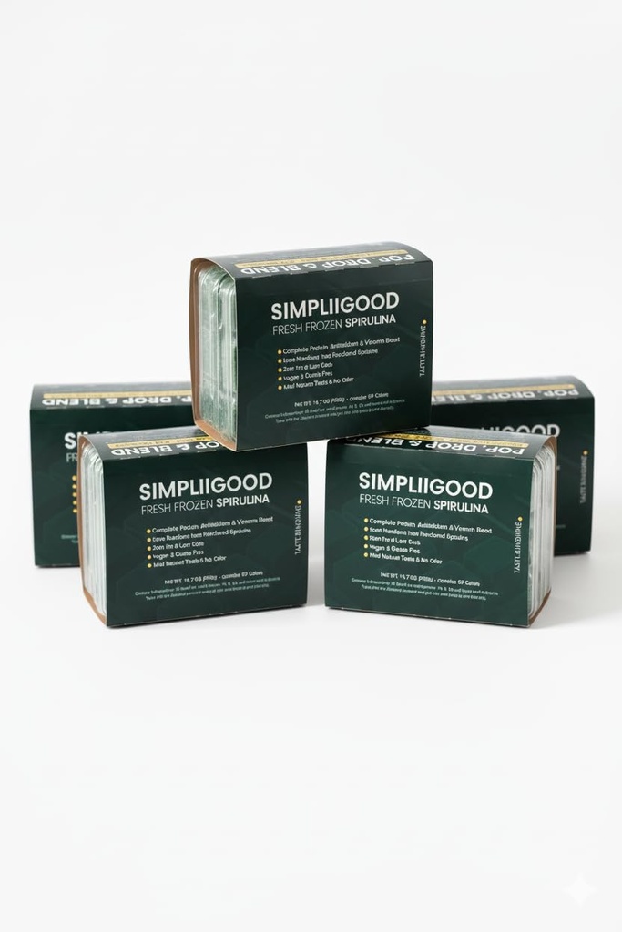 Superfood Premium Spirulina congelato per adulti e adolescenti Nutriente-Rich Facile da usare Spirulina congelata 12 vassoi Contiene 10 cubi in ogni confezione. 2 Cube = 28g (uno serve)