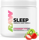RAW Natural Sleep Aid Supplement - Relax Enhancer & Mood Support with Melatonin, Magnesium, Zinc, L-Tryptophan & Lemon Balm Extract to Relax & Calm The Mind & Body - 30 Servings, Strawberry Kiwi