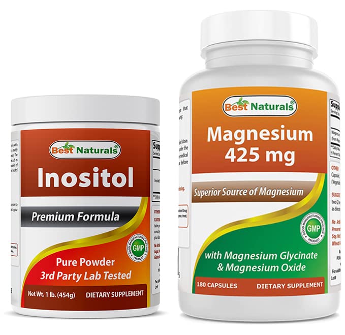 Migliore polvere di inositolo naturale 1 Lb & Magnesio Glycinate 425 mg