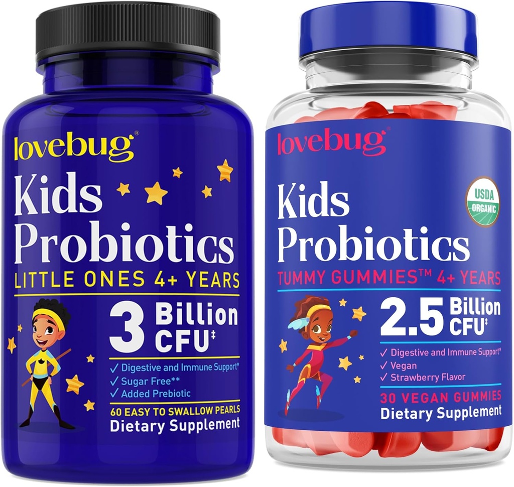 Lovebug Multi-Strain Probiotic Pearls e Soil-Based Probiotic Gummy Bundle