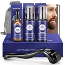 Kit regalo Beard - olio, pancetta, condizionatore, rullo (lunghezza del piede: 0.25mm) per il cuscinetto, borsa di stoccaggio, regali di fiori set per i padri del marito del ragazzo