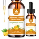 Magnesio Glycinate Gocce Liquide con Citrato & Taurate - Cognizione, Muscolo e Focus, Liquid Magnesium Complex Supplement con Vitamina D3, GABA, L-teanina, Ananas Flavor - 1 Fl Oz (2 Confezione)