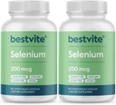 BESTVITE Selenium 200mcg (360 capsule vegetariane) (2-Pack) - No Stearates - Nessun agente di flusso - Vegan - Non OGM - Gluten Free