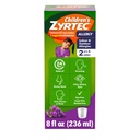 Sciroppo di allergia 24 ore di Zyrtec per bambini, 5 mg Cetirizine cloridrato Antistamina, Medicina allergia per bambini per il sollievo all'interno e all'aperto, Dye- & Sugar-Free, Uva, 8 fl. oz
