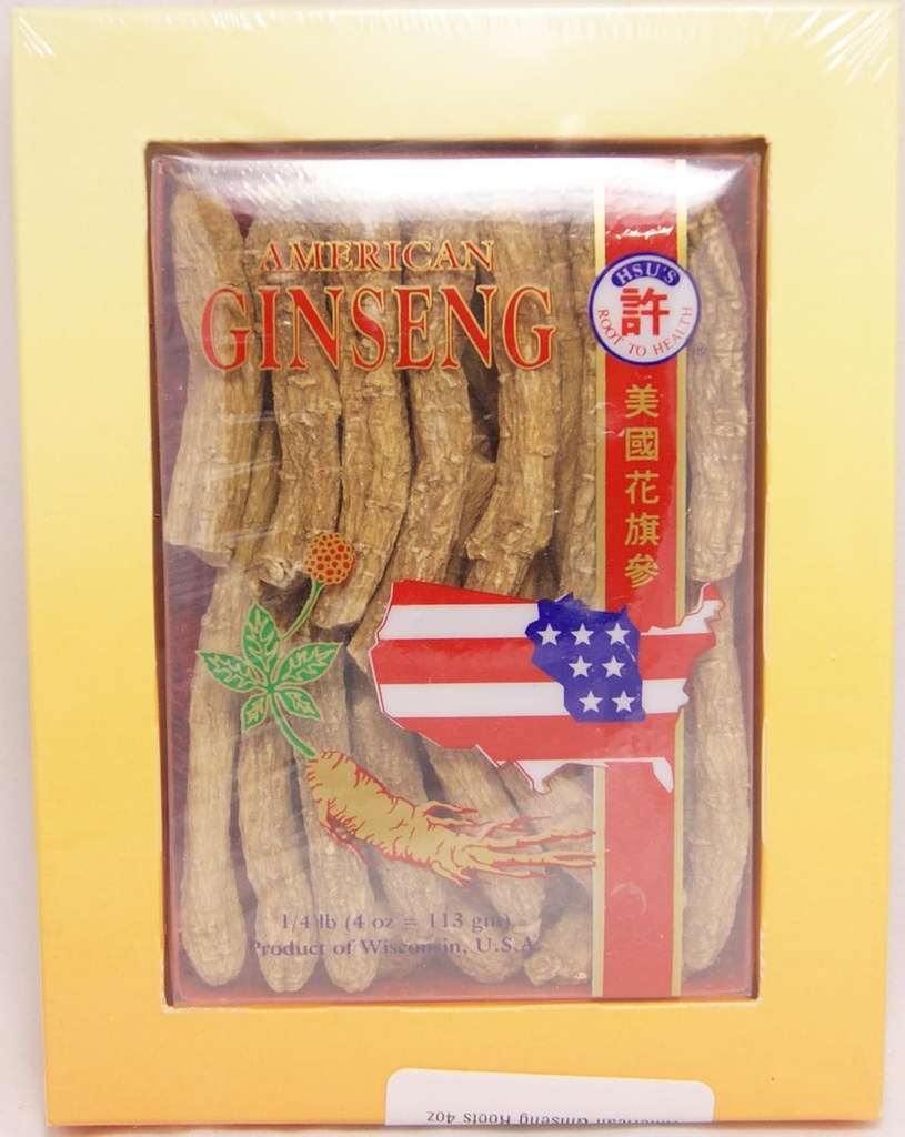 Hsu's Ginseng SKU 0103-4 | Long Medium-Small | Coltivato Wisconsin American Ginseng diretto da Ginseng Gardens | |氏|花 | 4oz Box of Wisconsin Ginseng Roots, B001EMGWOG