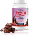 Polvere di proteine vegane Jazzy per le donne (907 gm) polvere di proteine di cioccolato, Lattosio & Gluten Free Protein Blend, Basato sulle piante, Nutrizione per l'energia Boost (28 Serve) Addolcito con stevia