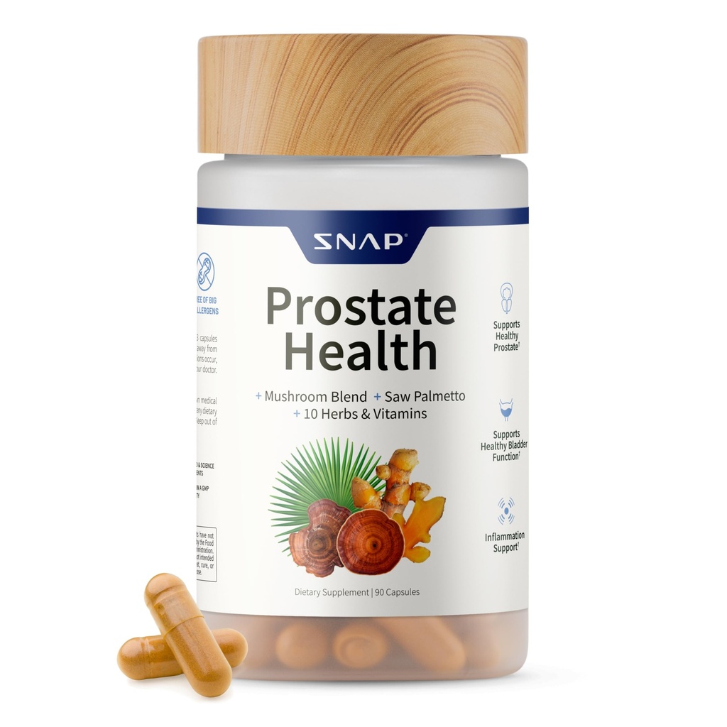 Snap Supplements Prostate Health Supplement - Supporta la salute del tratto urinario maschile, 90 capsule vegetariane (30 Serve, 1 mese di fornitura)