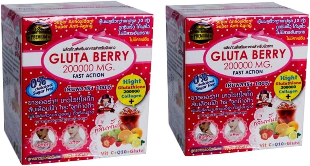 2 scatole Gluta Berry Glutathione e Collage Bevande Punch