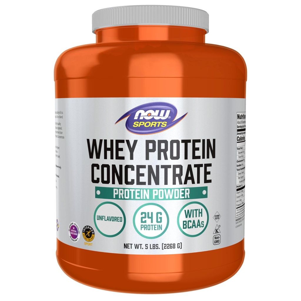 ORA Alimenti Nutrizione sportiva, Concentrato di proteine del siero, 24 G con BCAA, Polvere non aromatizzata, 5-polvere