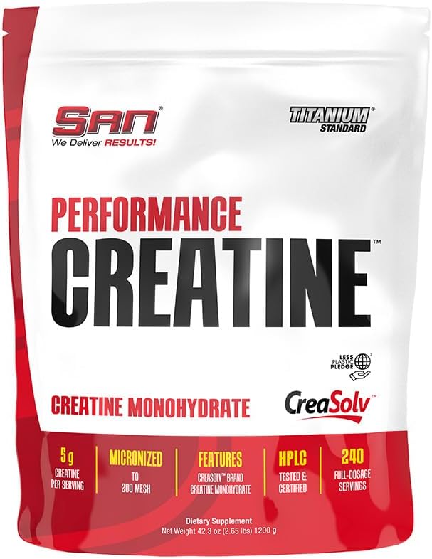 SAN Performance Creatine 1200g – Supporta la crescita muscolare e le prestazioni atletiche, 240 Serve