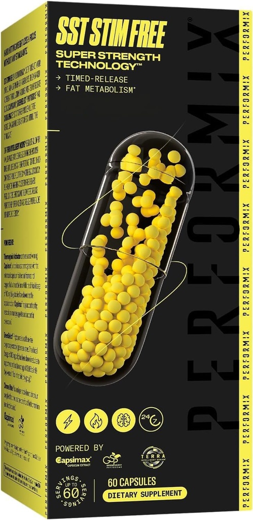 PERFORMIX SST Stim Free Super Strength Technology - Non-Stimolant, Timed-Released Energy Booster - L-Carnitine & Ashwagandha - Pre Workout Supplement, Fitness Goals for Men & Women - 60 Capsule