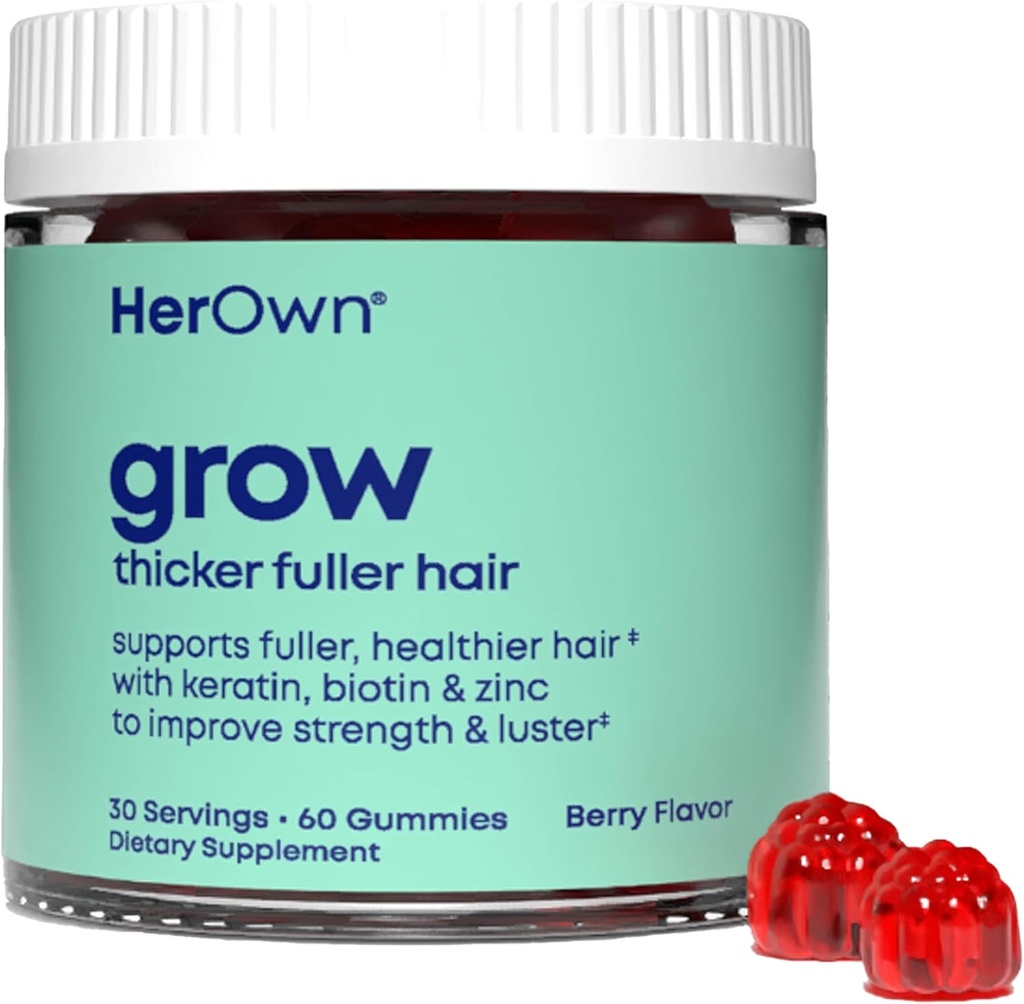 Promuove i capelli più spessi, con la biotina, la cheratina e la coda di cavallo, supporta i capelli più pieni, la crescita dei capelli sani, il sapore di bacche, 60 Gummies