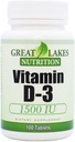 Vitamina D-3 con alta potenza 1.500 IU (3 Pack) | Regola la funzione immunitaria, supporta le ossa sane | (3) 100 conteggio da GL Nutrition