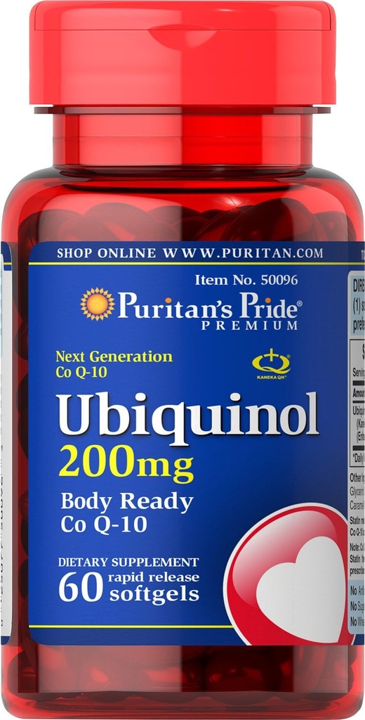 Puritan's Pride Ubiquinol 200 mg Softgels, 60 Conte