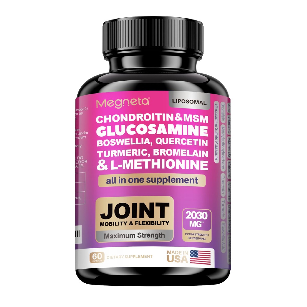 19-in-1 Joint Support Capsules Glucosamine Chondroitin Turmeric Msm Boswellia - Supporto Congiunto Integratore per Bones, Indietro, Ginocchiere, Mani Joint Health
