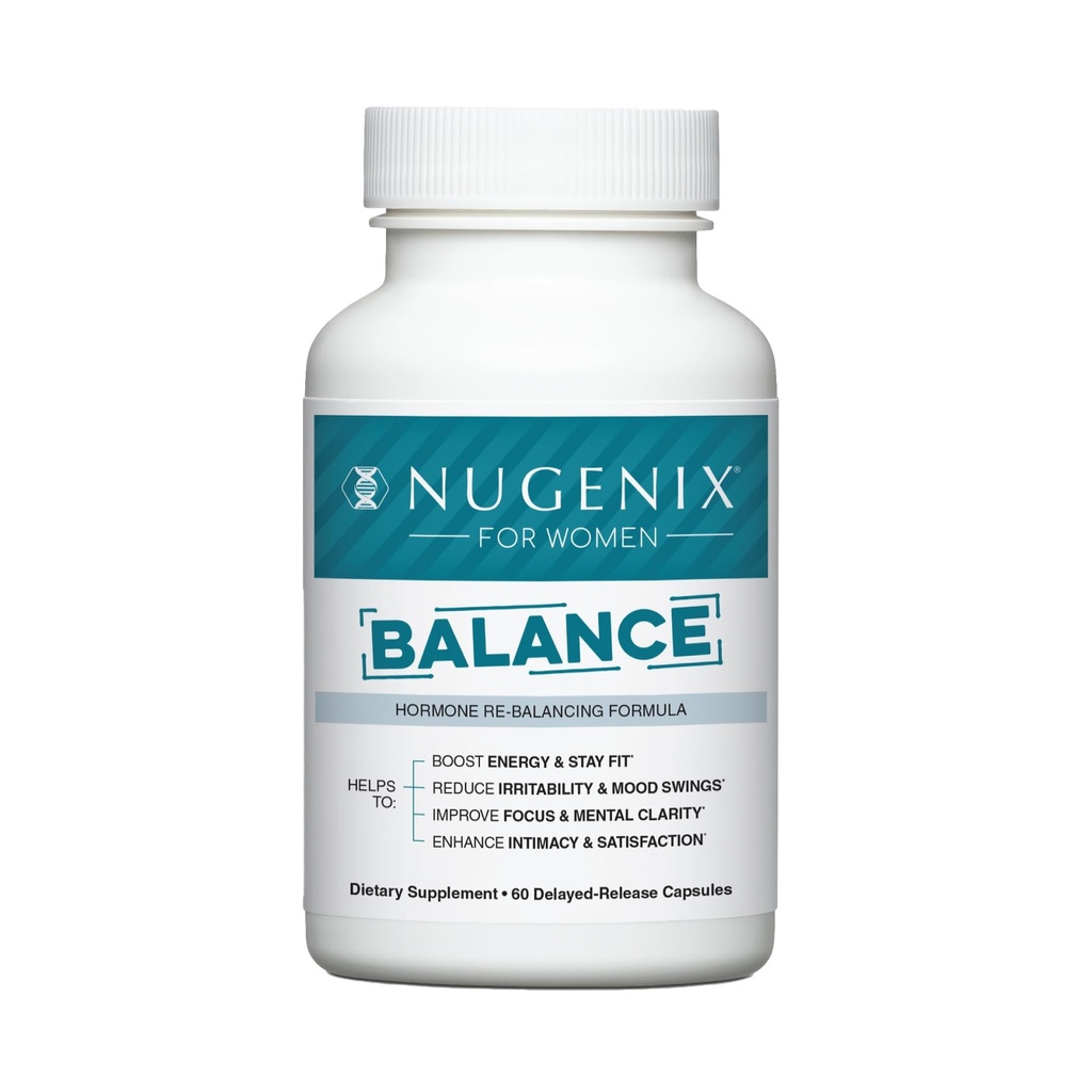 Nugenix per il bilanciamento delle donne - bilanciamento dell'ormone per le donne, aumentare l'energia, migliorare la concentrazione & Clarity mentale, ristabilire l'equilibrio ormonale, menopausa, Ashwagandha KSM-66, curcuma, vitamina D, DIM, 60 conte
