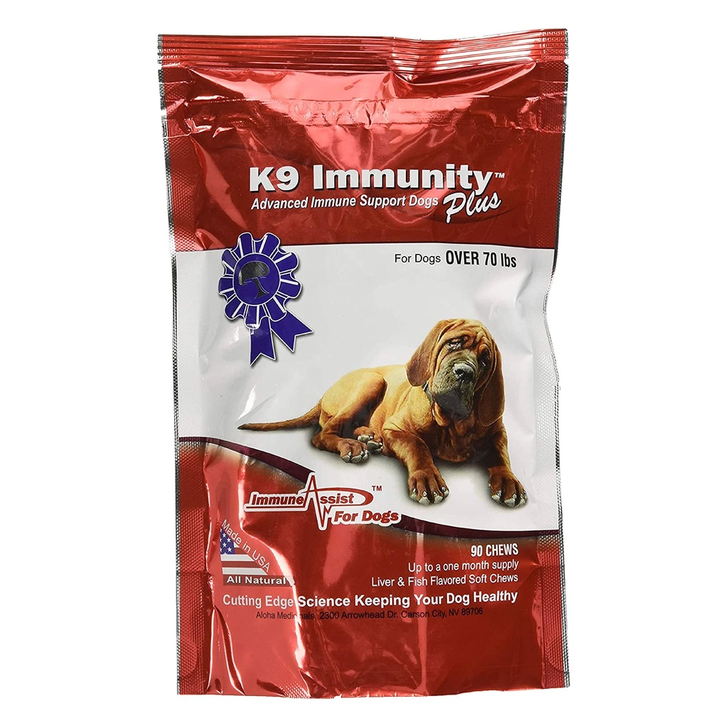 Aloha Medicinali - K9 Immunity Plus - Potente Booster immunitario per cani oltre 70 Pounds - 90 Soft Chews