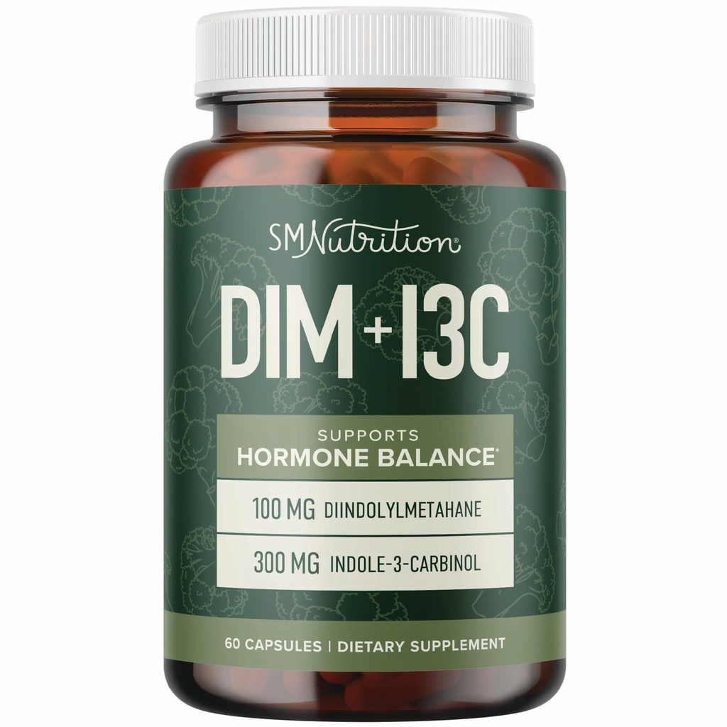 DIM & Indole 3 Carbinol per l'equilibrio dell'ormone per le donne e gli uomini | Complesso I3C | Estrogen Balance, Menopausa Supplementi per la salute delle donne, Antiossidanti | Vegan, Non OGM, Gluten-Free | SMNutrition |60 Ct.