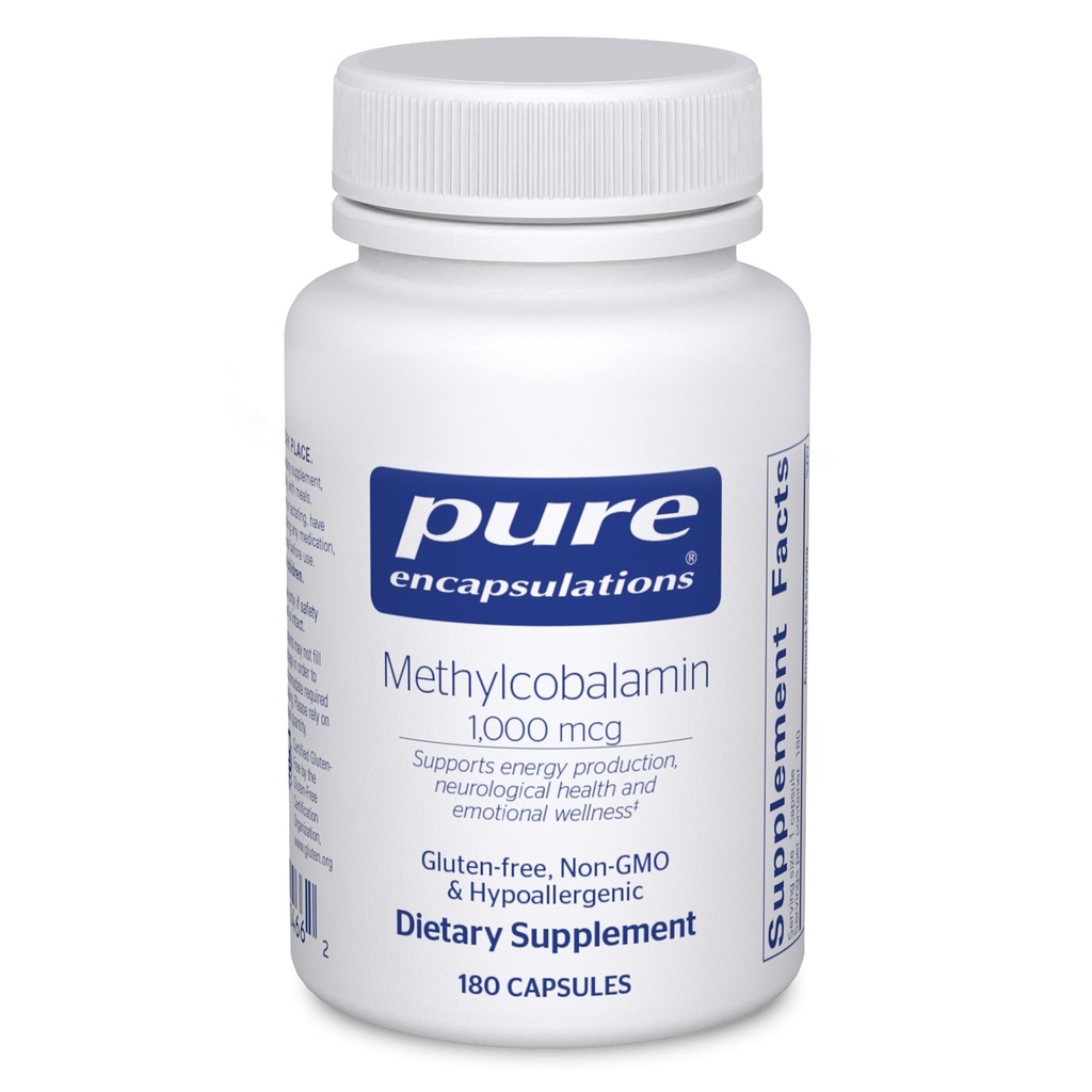 Pure Encapsulations Methylcobalamin 1.000 mcg - Vitamina B12 Supplemento al supporto Memoria & Nerve Salute - Vitamina Premium B12 Capsules - 180 Capsule