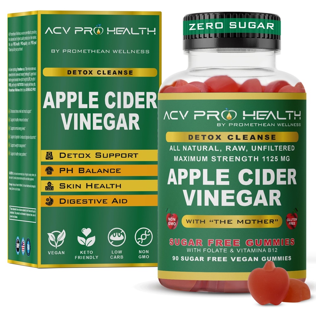 ACV with Sugar Makes No Sense! Aceto di sidro di mele Gummies Zucchero Carb basso avanzato Keto Acv Gummies Keto Gummy Detox Cleanse (90 conteggio)