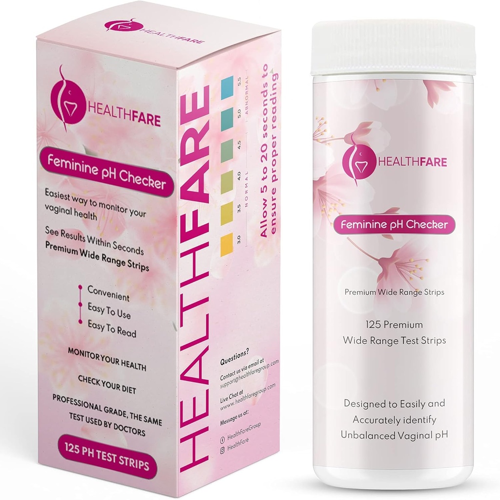 Strisce di prova del pH femminile per monitorare la salute intima, il livello di pH bilanciamento 3.0-5.5 | Kit di prova accurato per l'equilibrio vaginale dell'alcalinità e dell'acidità delle donne [125 strisce]
