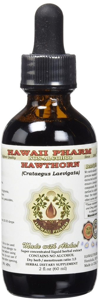 Estratto di liquido senza alcool di biancospino, biancospino organico (Crataegus Laevigata) Dried Berry Glycerite 2 oz