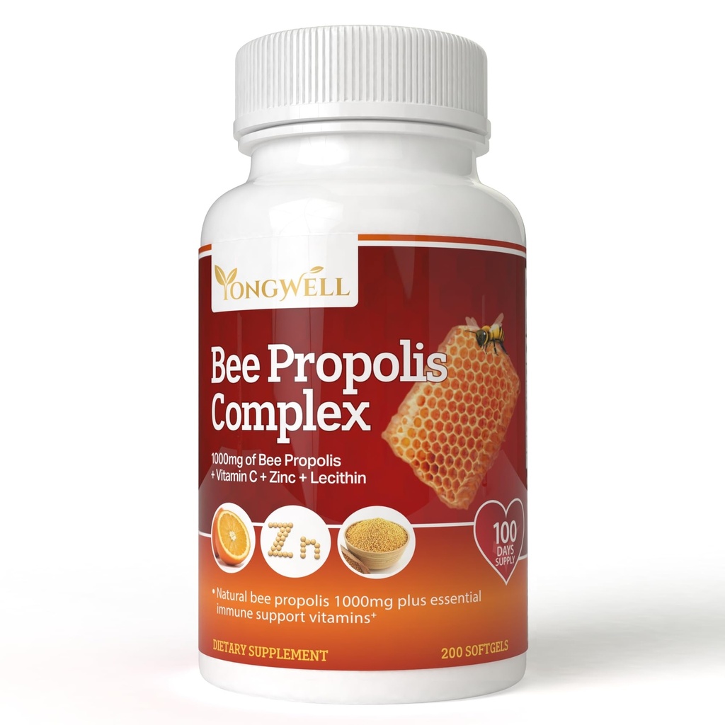 Complesso Super Bee Propolis con Vitamina C, Zinco & Lecitina (200 capsule)