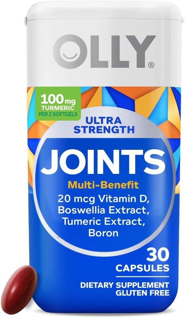 OLLY Ultra Joint Softgels, Boswellic Extract, Turmeric, Vitamina D, Boron, 30 giorni di alimentazione - 30ct