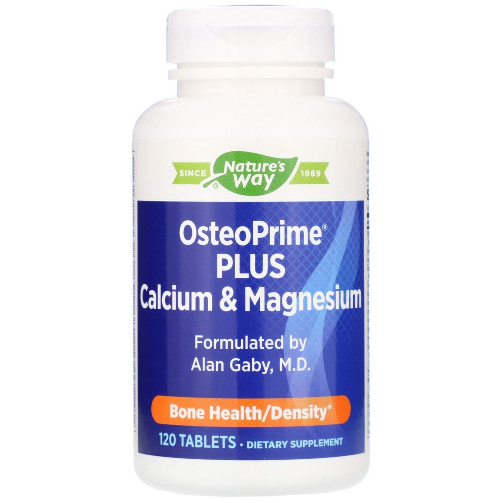 Natural's Way OsteoPrime PLUS Calcium & Magnesium, Supporta la salute e la funzione muscolare*, con vitamine D3 & K2, Vegetariano, 120 compresse