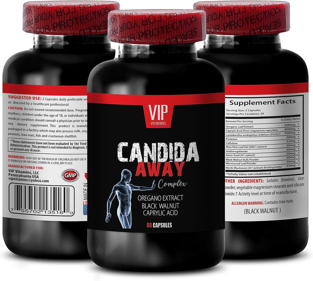 candida cleanse - CANDIDA AWAY - candida cleanse detox, candida cleanse per gli uomini, supplemento di pulizia candida, supporto candida, detox pulizia candida per le donne, pulizia candida per le donne 1Bot 60Caps