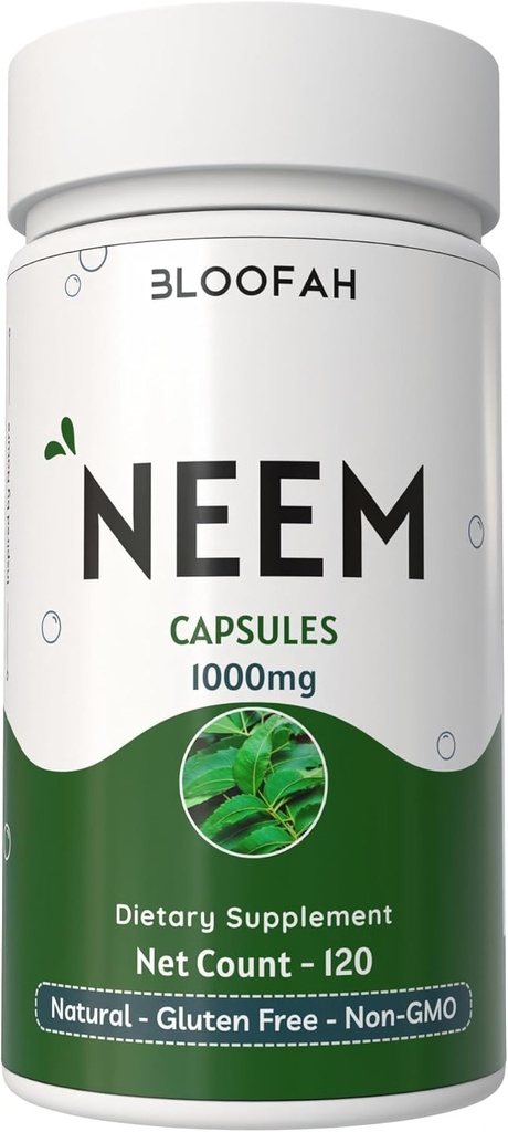 Neem Leaf Capsules 1000mg Powder | Azadirachta Indica Leaf Herbal Supplement | Non-GMO, Gluten-Free | No Artificial Additives | Formula Herbal Tradizionale (120 Count (Pack of 1))