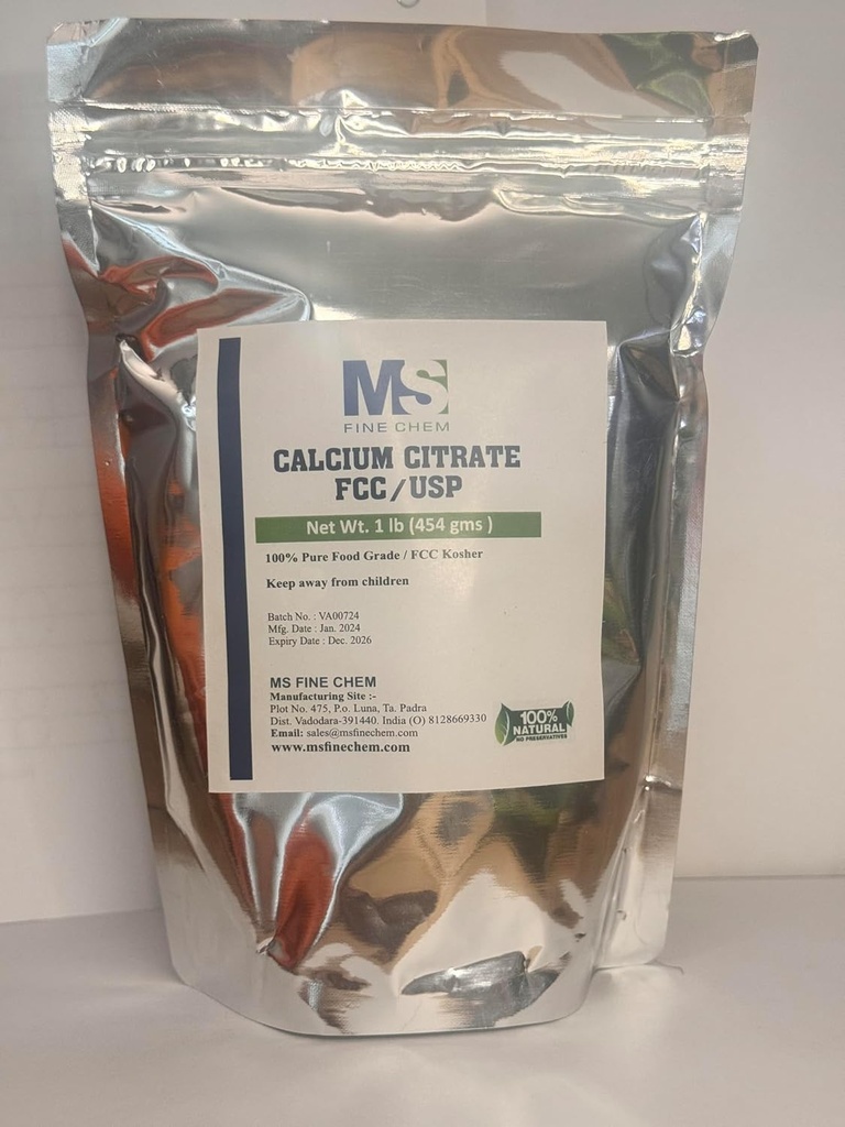 Polvere di citrato di calcio - supplemento di citrato di calcio, citrato di calcio 1000mg - senza glutine, 4500mg (1000mg di calcio) per porzione - 1 lb