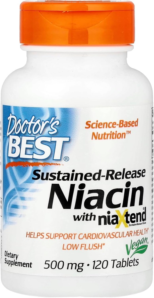 Miglior rilascio prolungato della niacina reale del medico, 500 mg, 120 conte