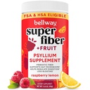 Bellway Super Fiber Powder + Frutta, Sugar Free Organic Psyllium Husk Powder Fiber Supplemento per Regolarità, Bloating Relief & Digestive Health, Plant-Based, Raspberry Lemon (50 Servings)