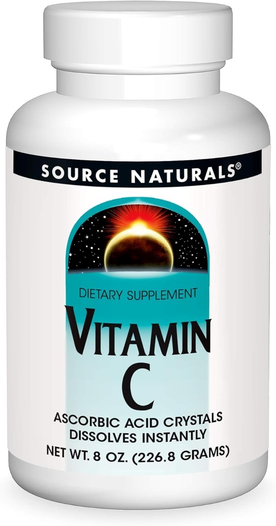 Fonte Naturals Vitamina C - Cristalli di acido ascorbico Che Dissolves Immediatamente, Supplemento Dietetico - 8 oz