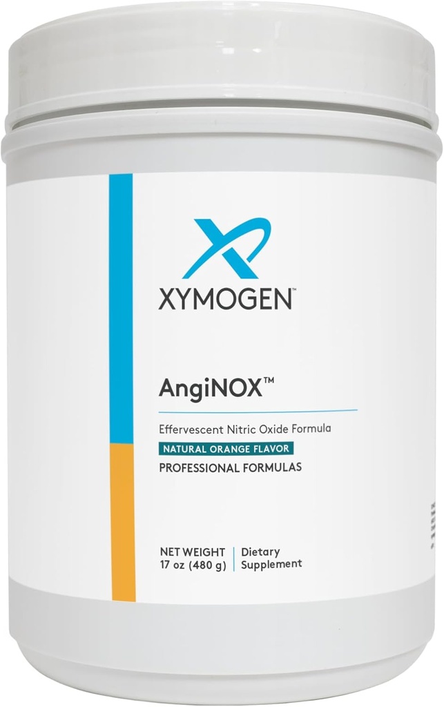 XYMOGEN AngiNOX - Polvere di sostegno dell'ossido nitrico con L-Arginina, L-Citrullina + Quercetina - Supporta prestazioni atletiche, aiuta a ottimizzare il flusso di sangue + ossigeno - bevanda di aroma arancione (17 oz)