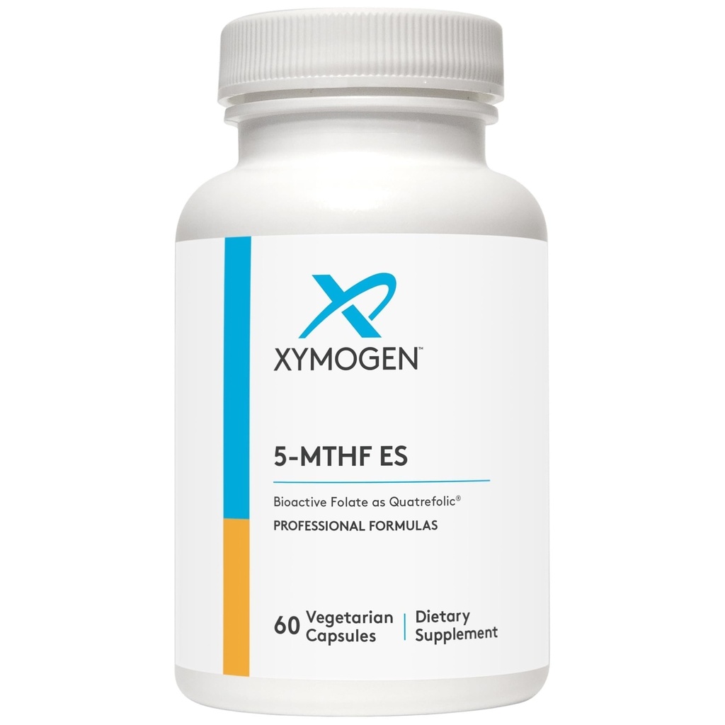 XYMOGEN 5-MTHF ES - 17,000 mcg DFE - Bioactive Folate Supplement as Quatrefolic - Mood, Cardiovascolare + Methylation Support - Vitamina B Methyl Folate as L Methylfolate (60 capsule)