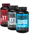 Jacked Factory N.O. XT Nitric Oxide Supplemento, Build-XT Muscle Builder, & Androsurge Estrogen Blocker for Men