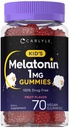 Carlyle Kids Melatonin Gummies | 1 mg 70 Count | Frutta Gummie | Vegan, Non OGM, Gluten Free