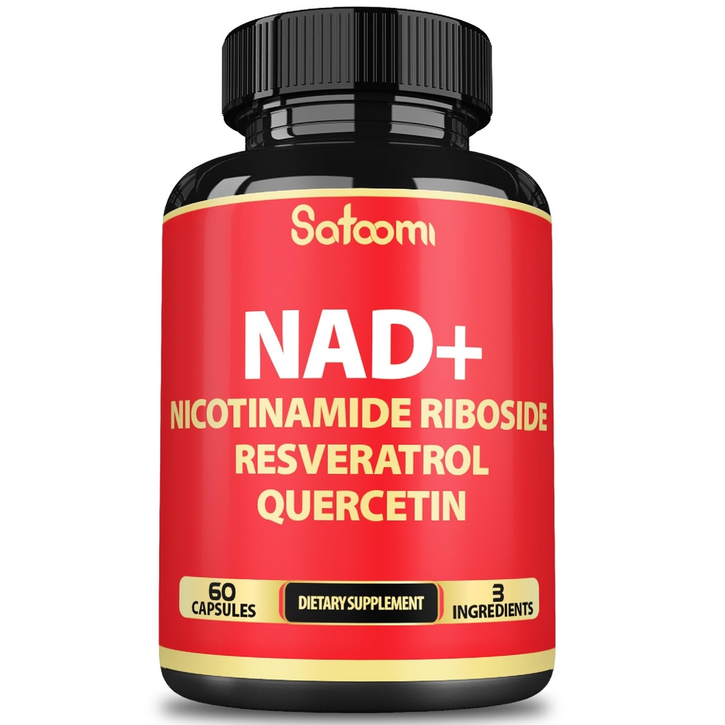 Satoomi NAD Supplemento con Nicotinamide Riboside NR, Resveratrolo, Quercetina - 60 Conte - 30 Giorni
