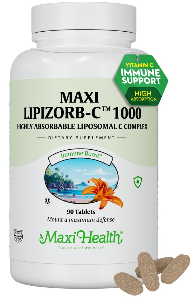 Maxi Salute Vitamina C 1000mg compresse con miscela digestiva, vitaminaC ad alta dose altamente assorbibile, supplemento di supporto Immune non OGM Kosher vegetariano (90 conte)