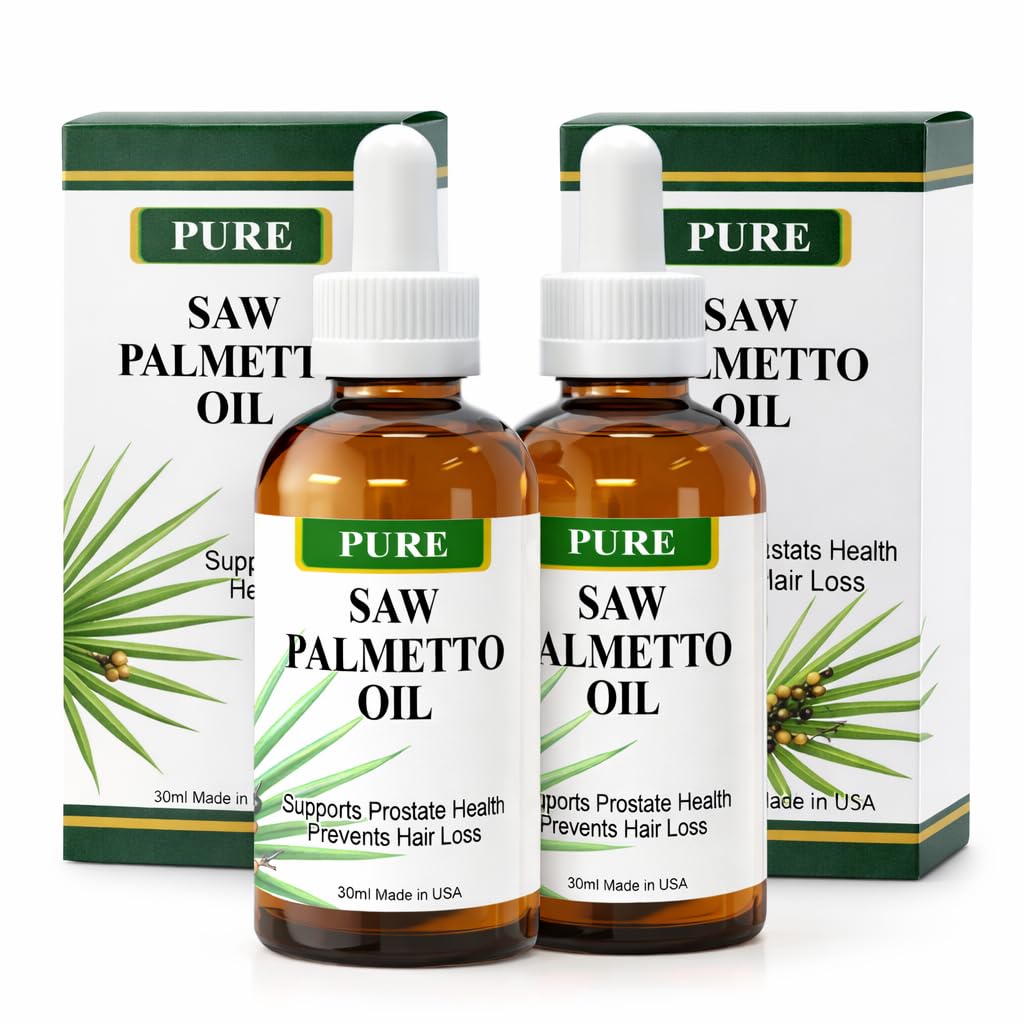 Olio Pure Saw Palmetto – 95-98% Estratto organico concentrato – Sega liquida Palmetto per gli uomini e le donne – alternativa alle capsule & polvere – 2 Fl Oz