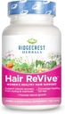 RidgeCrest Herbals Hair ReVive, integratore alimentare per capelli con vitamina C, Biotina (6000mcg), Zinco e Rame, Vitamine per capelli per le donne per sostenere capelli sani, pelle e unghie (120 Caps, 30 Servings)