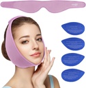 NEWGO Saggezza Teeth Ice Pack Head Wrap per chirurgia orale facciale, Jaw Ice Pack per faccia con 4 Hot Cold Gel Pack per TMJ, Estrazione del dente, Tonsillectomy Recovery - Viola