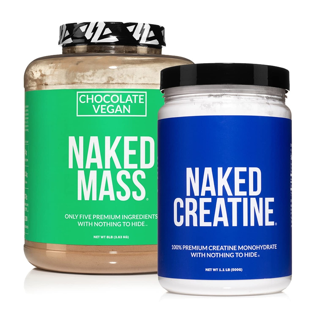 Bundle di proteine senza soia NAKED: Creatina di massa vegana di cioccolato 8LB