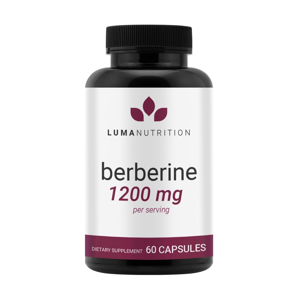 Luma Nutrition Berberine Supplement - Berberina HCL 1200mg Per Serving - Vegan, Gluten Free, Non-GMO - 60 capsule