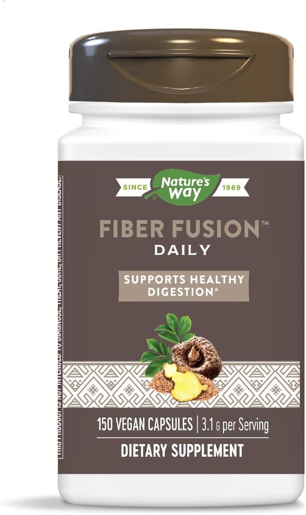 Via della natura Fusione di fibra quotidiana, 3.1 g per porzione, 150 Capsule, Confezione da 3